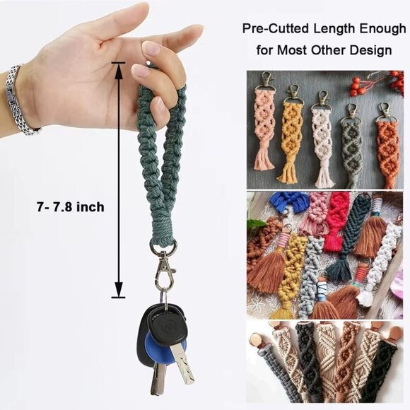 Adult DIY Craft Keychain Making Kit Boho Macrame Keychain Kit Includes Key Rings - Picture 5 of 6